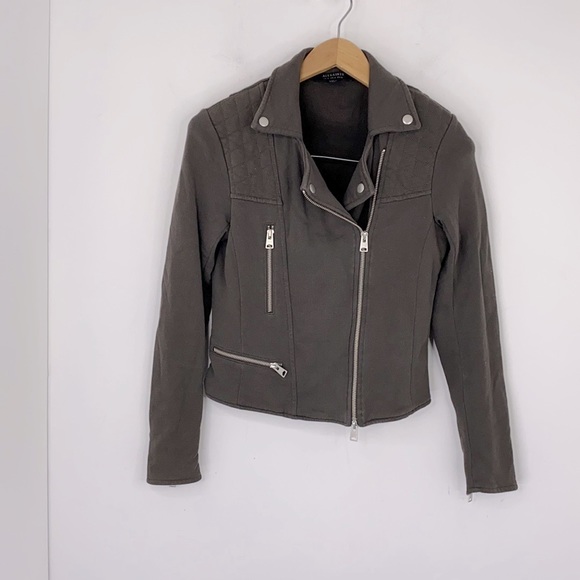 All Saints Kit Biker Sweats Moto Zip Up - Picture 8 of 8